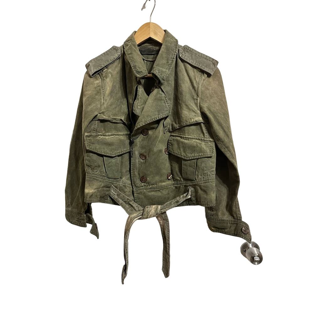 Golden Goose women's olive green cotton utility jacket size Small NEW